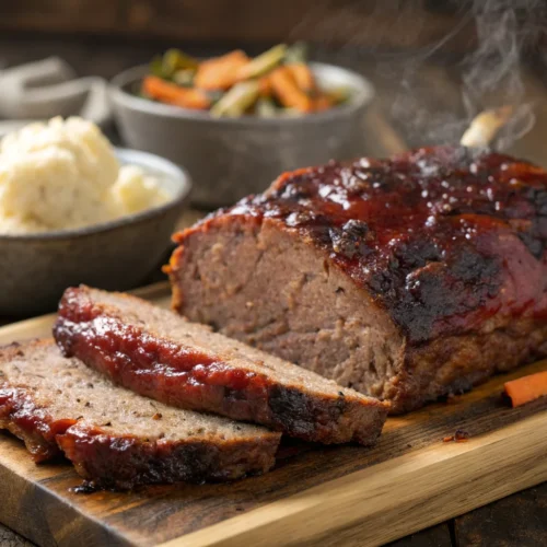 Smoked meatloaf recipe – juicy, tender meatloaf with a smoky, caramelized crust and BBQ glaze.