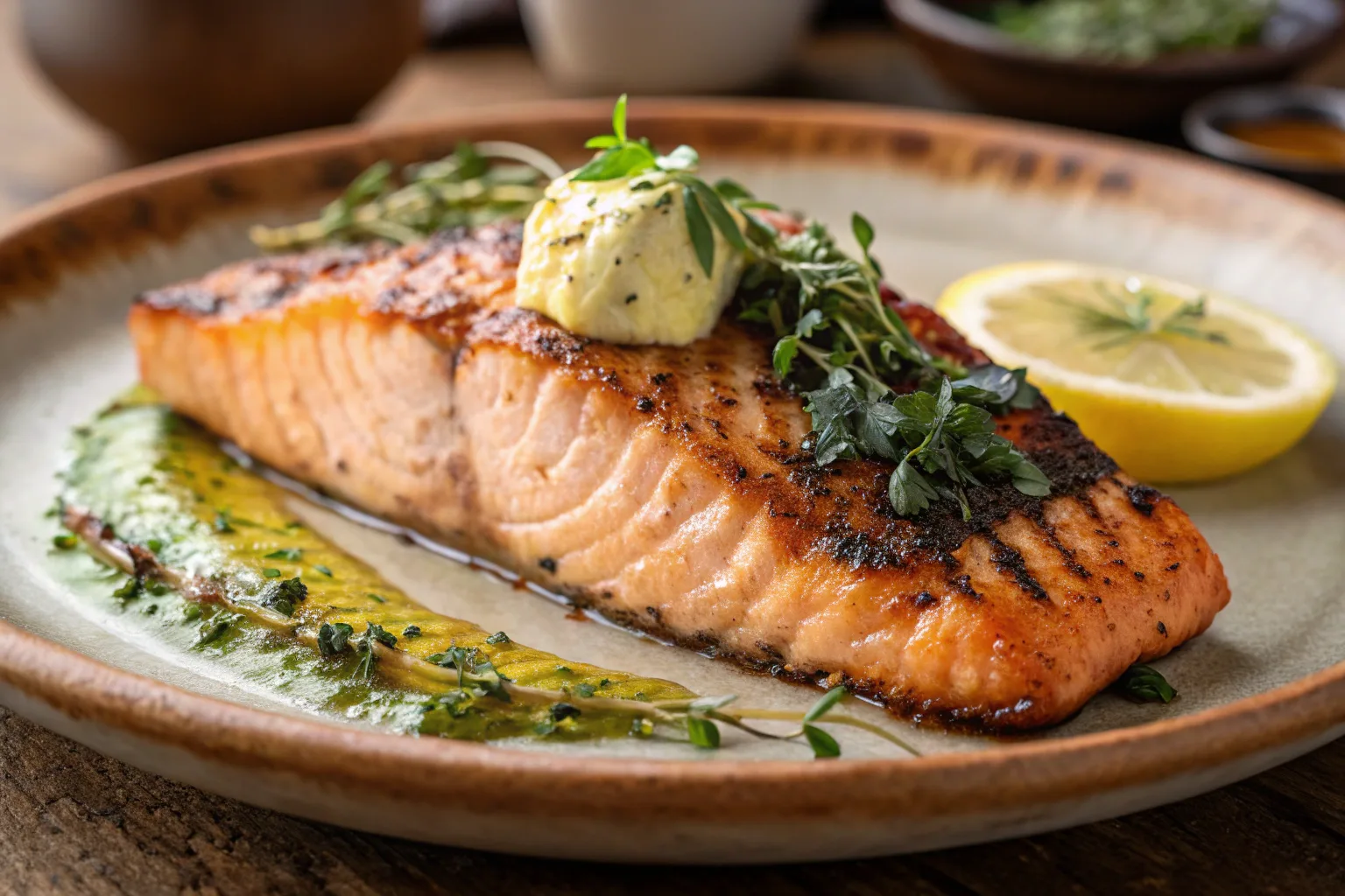 Best salmon steak recipe with crispy skin and lemon butter