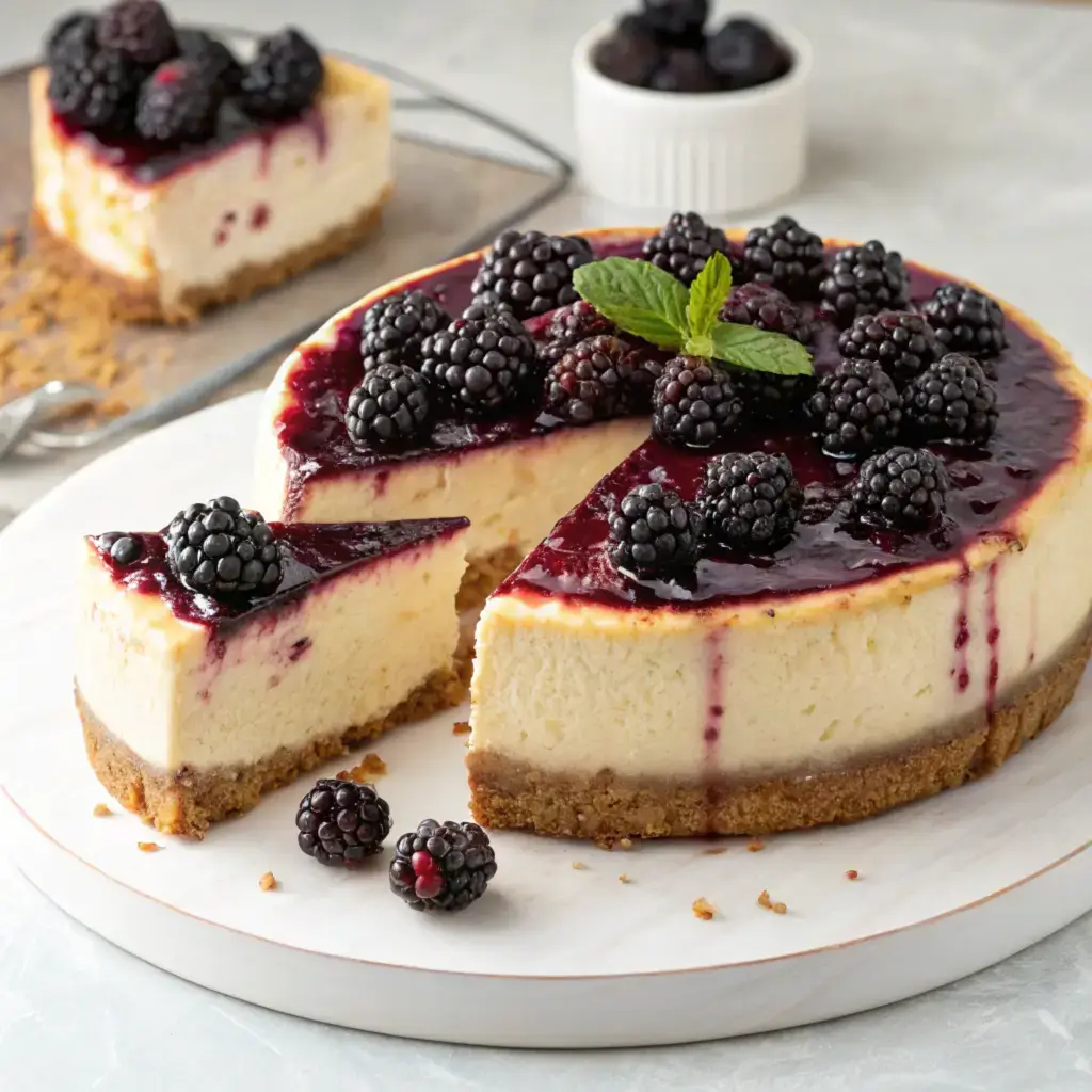 Delicious Blackberry Cheesecake