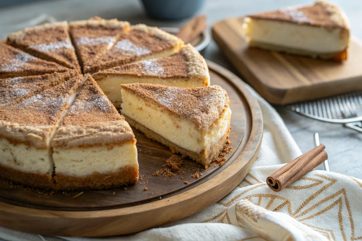 Churro Cheesecake Recipe – A slice of creamy cheesecake with a crispy cinnamon-sugar crust.