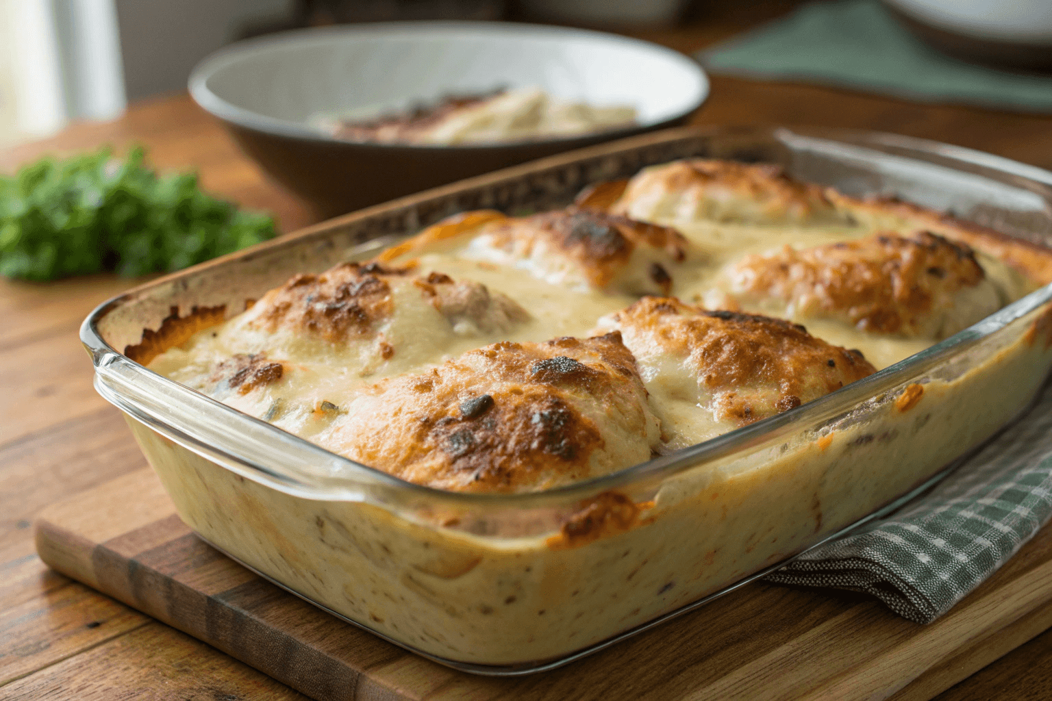 Forgotten Chicken Recipe in a baked casserole