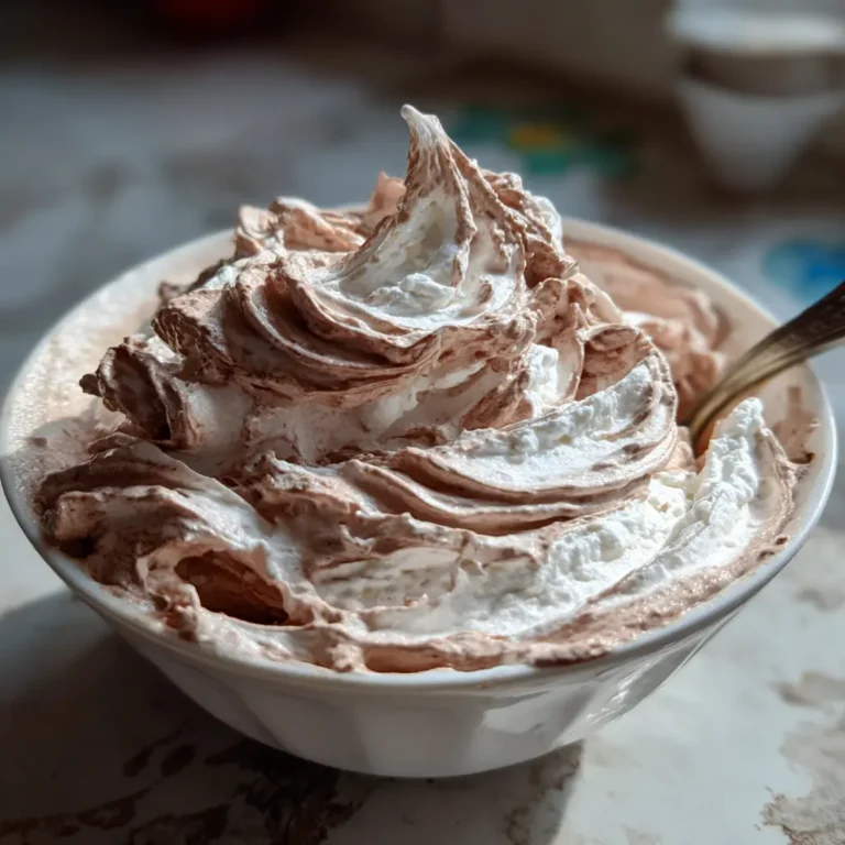 rich chocolate whipped cream in a glass bowl