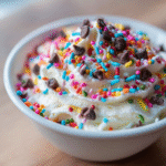 Homemade snow cream recipe with sprinkles