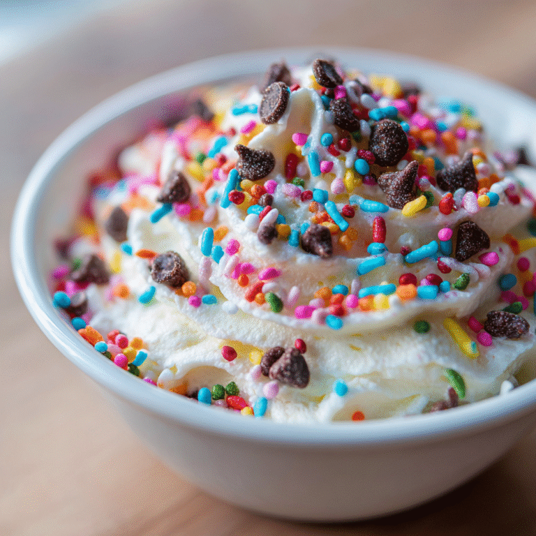 Homemade snow cream recipe with sprinkles