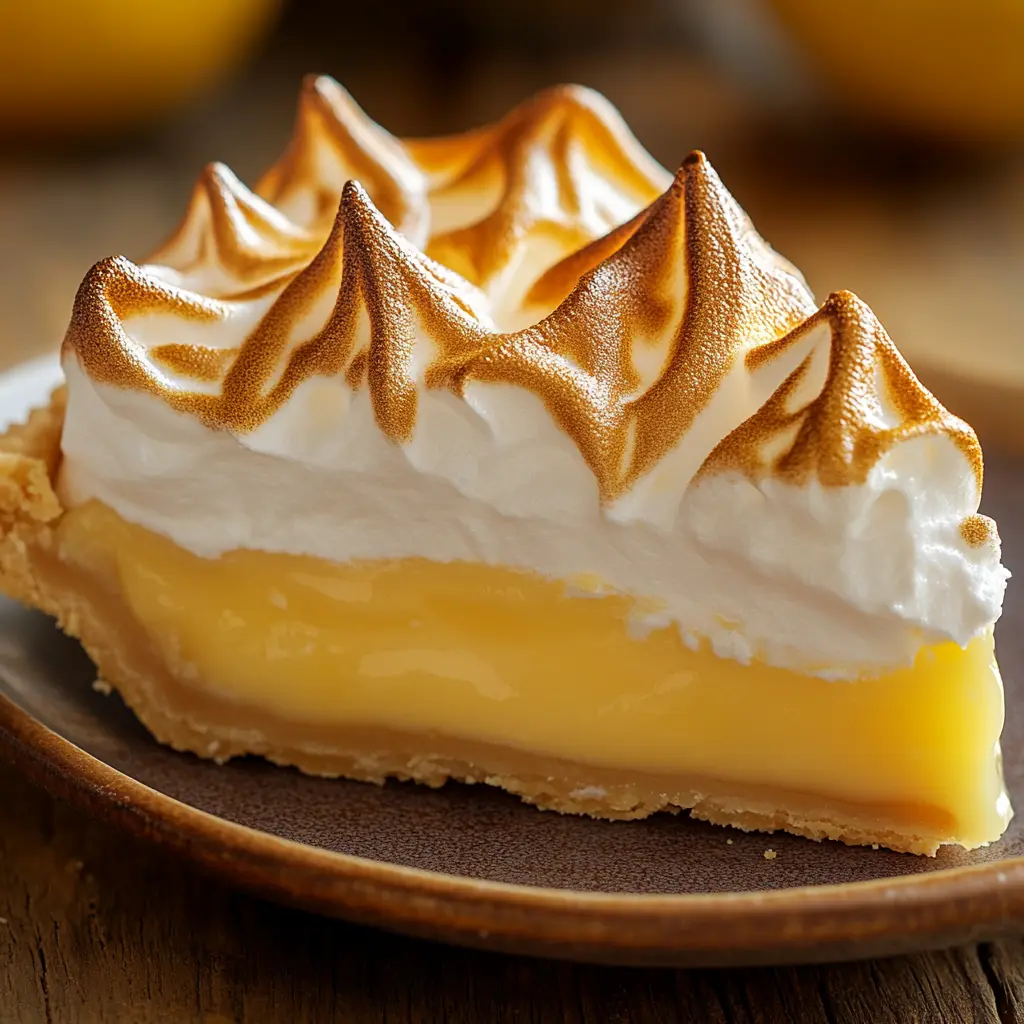 lemon-meringue-pie-slice-is-lemon-cream-the-same-as-lemon-meringue. Lemon meringue pie slice close-up – is lemon cream the same as lemon meringue