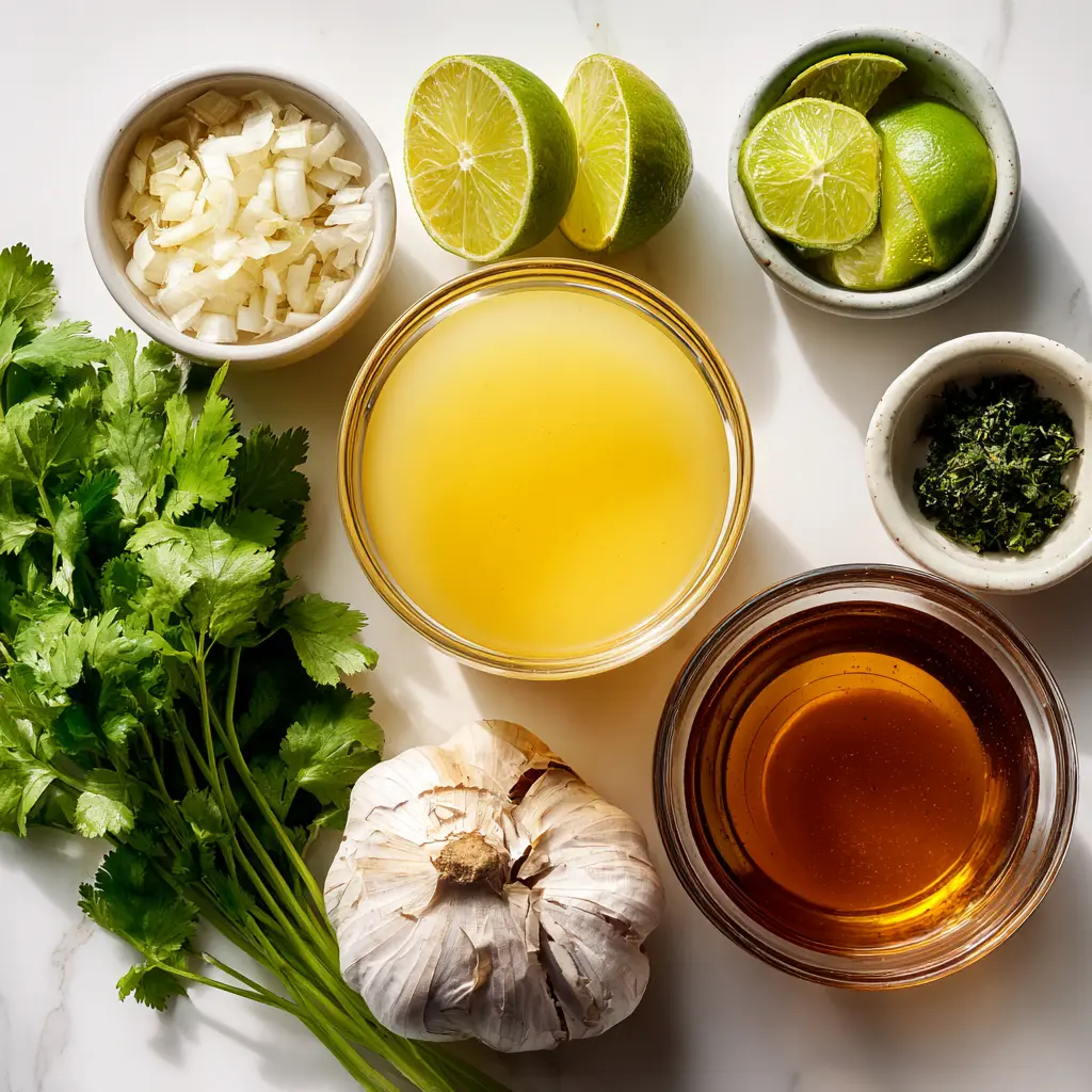 leche-de-tigre-ingredients-fresh Ingredients for an authentic leche de tigre recipe on a prep board