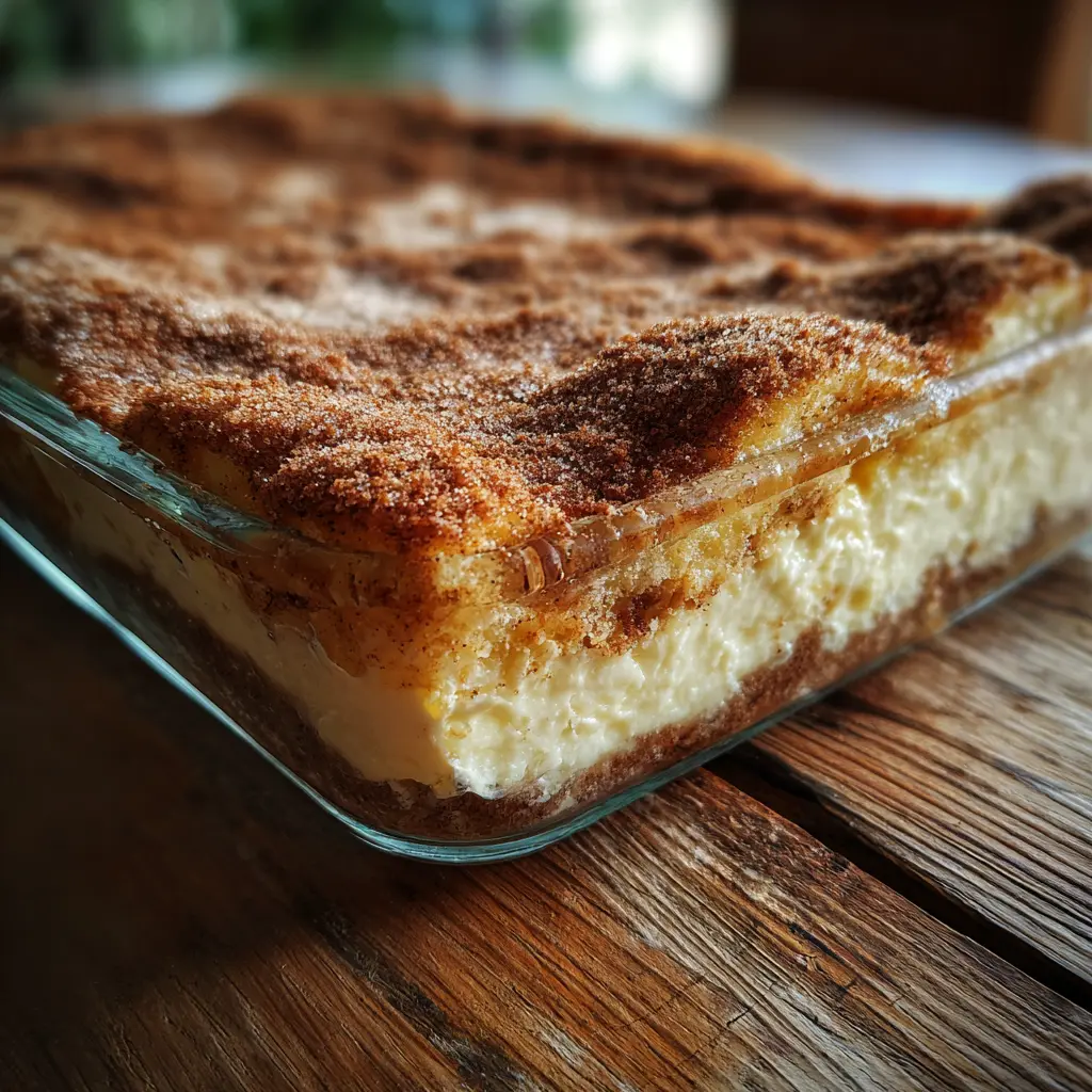 churro cheesecake with golden cinnamon sugar crust