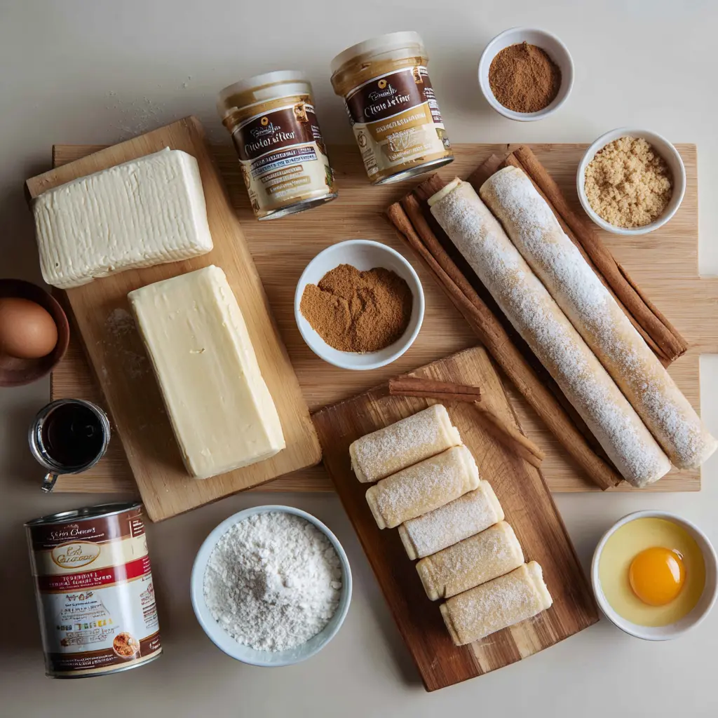 churro cheesecake ingredients with cinnamon and cream cheese