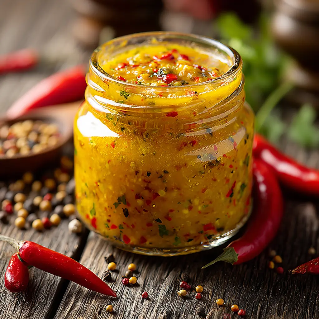 Hot pepper with mustard recipes homemade jar condiment