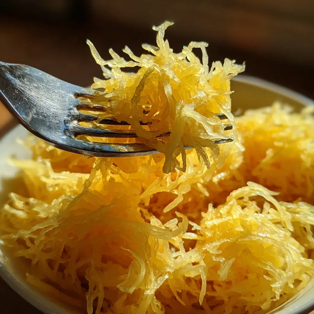 Shredding roasted spaghetti squash for Bolognese recipe