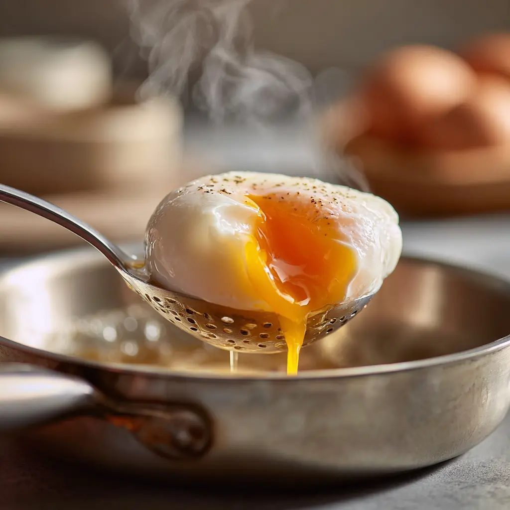 Fresh poached egg prepared for avocado toast