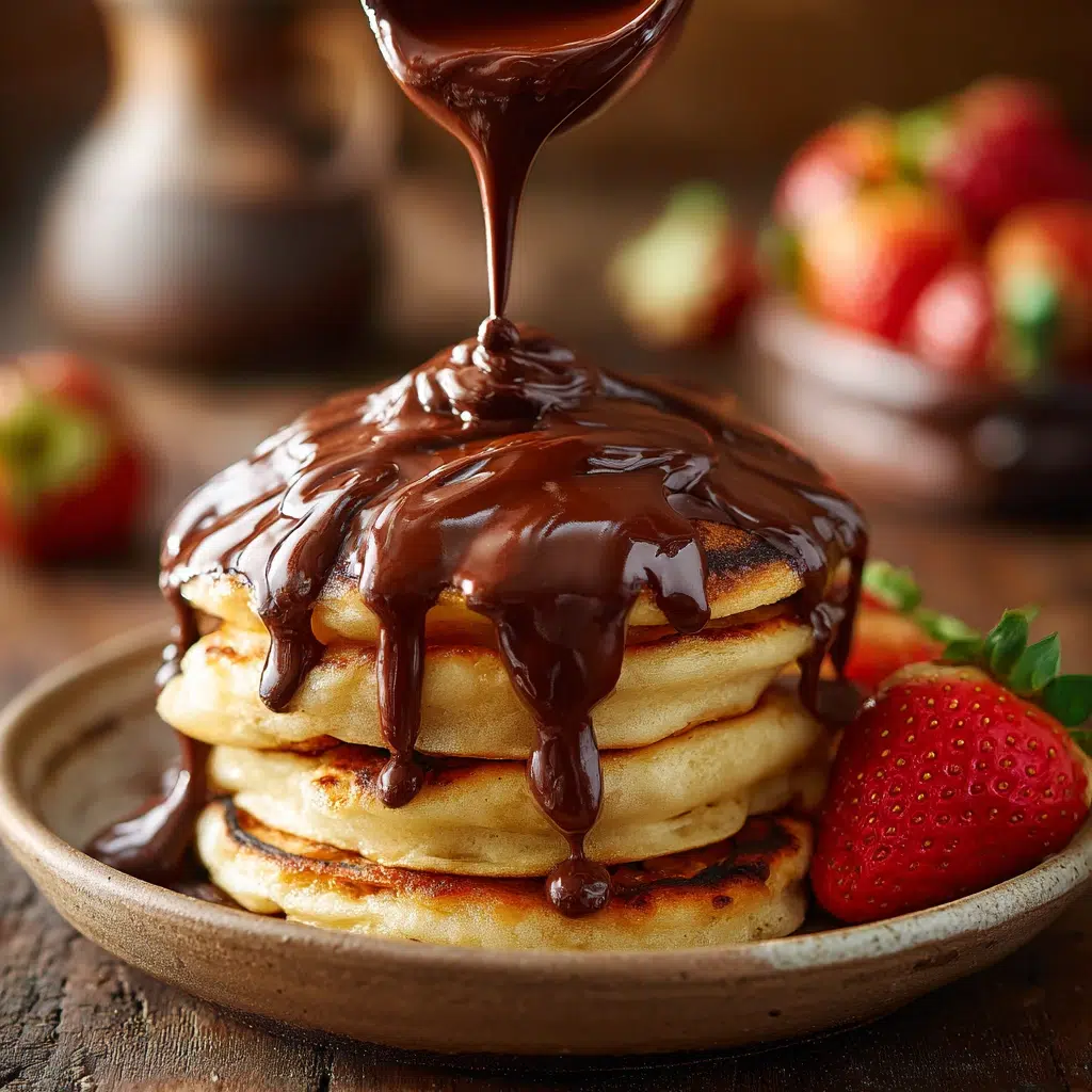 Serving Chocolate Gravy Recipe on Pancakes
