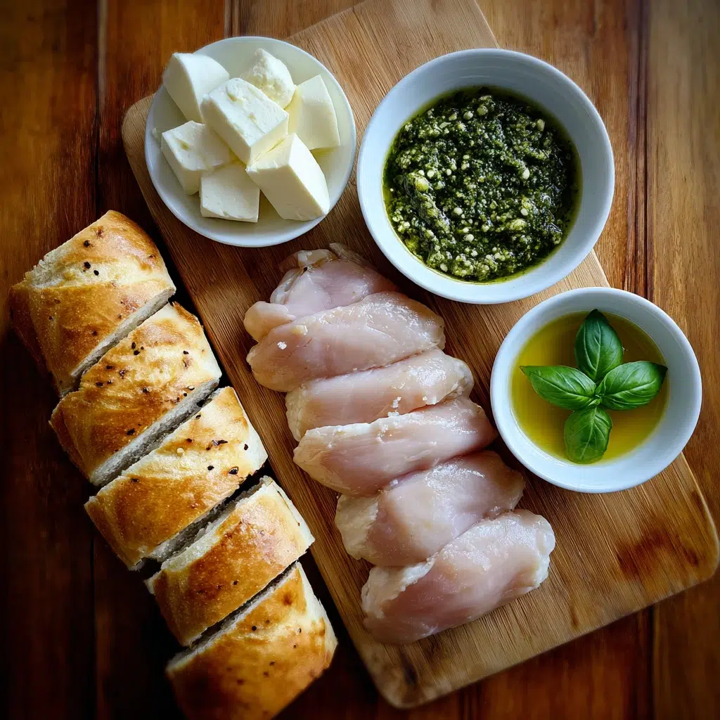 chicken-pesto-panini-ingredients. chicken pesto panini core ingredients