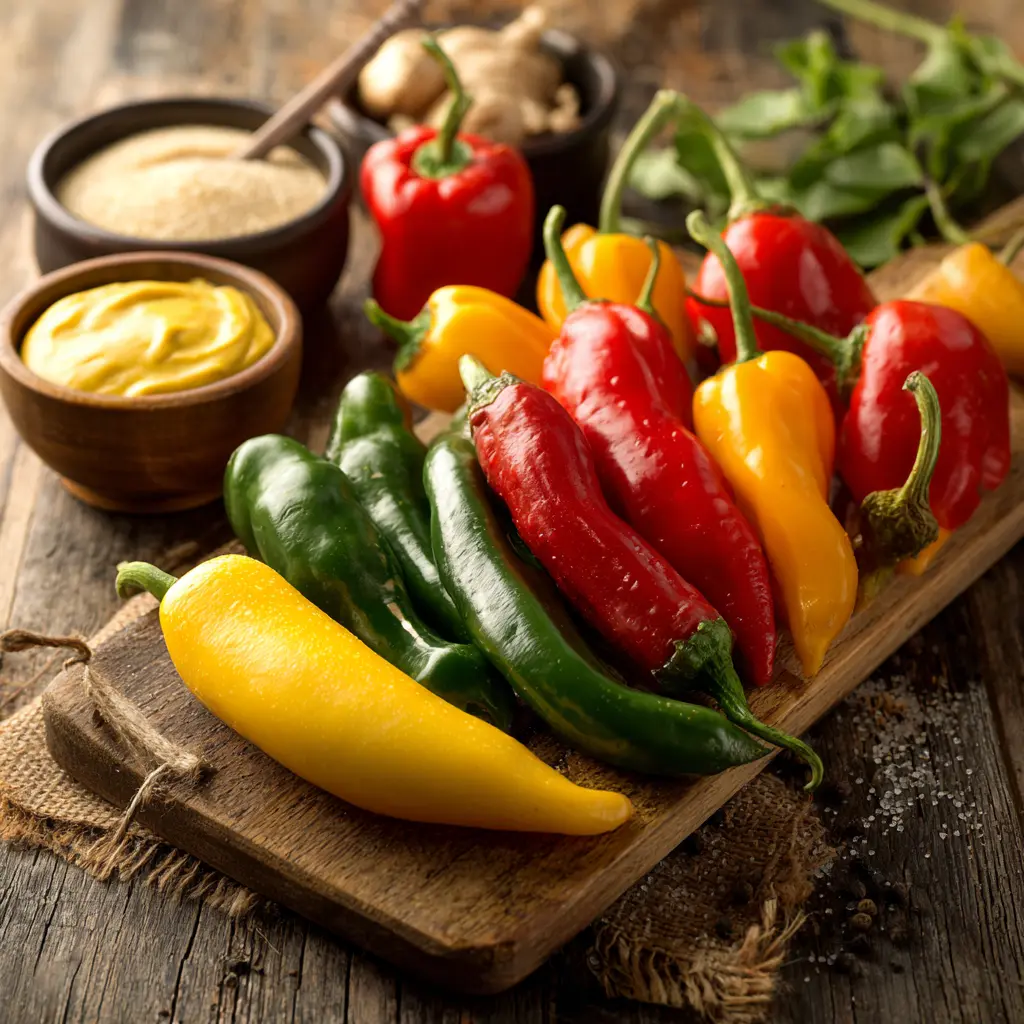 hot-pepper-mustard-ingredients. Ingredients for hot pepper with mustard recipes peppers mustard vinegar
