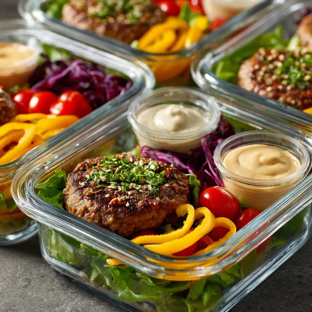 Meal prep storage for Burger Bowl Recipe