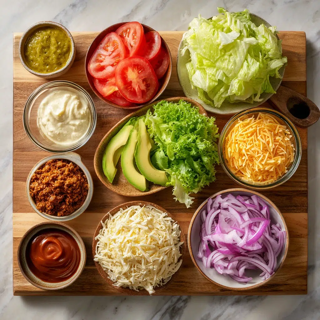 Fresh ingredients for Burger Bowl Recipe