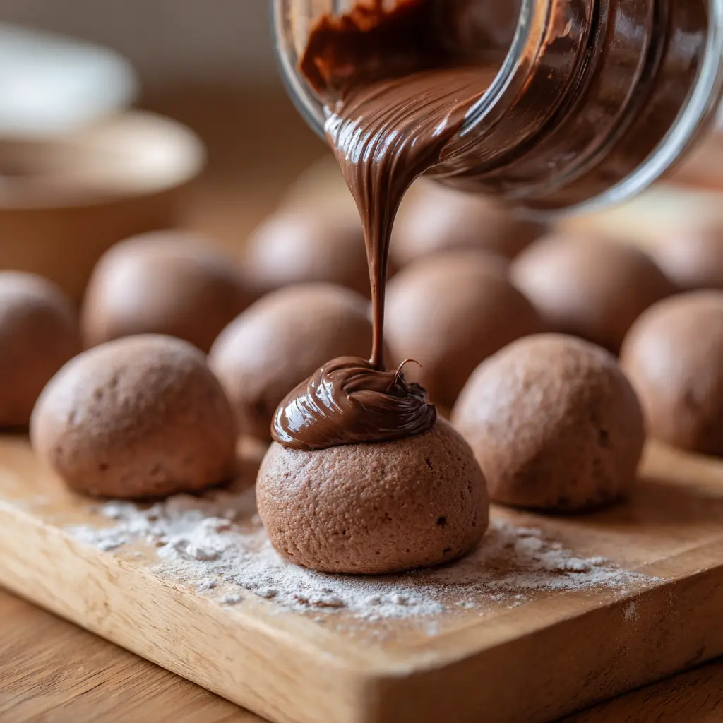 filling-chocolate-buns-nutella Filling chocolate buns with Nutella in easy recipe
